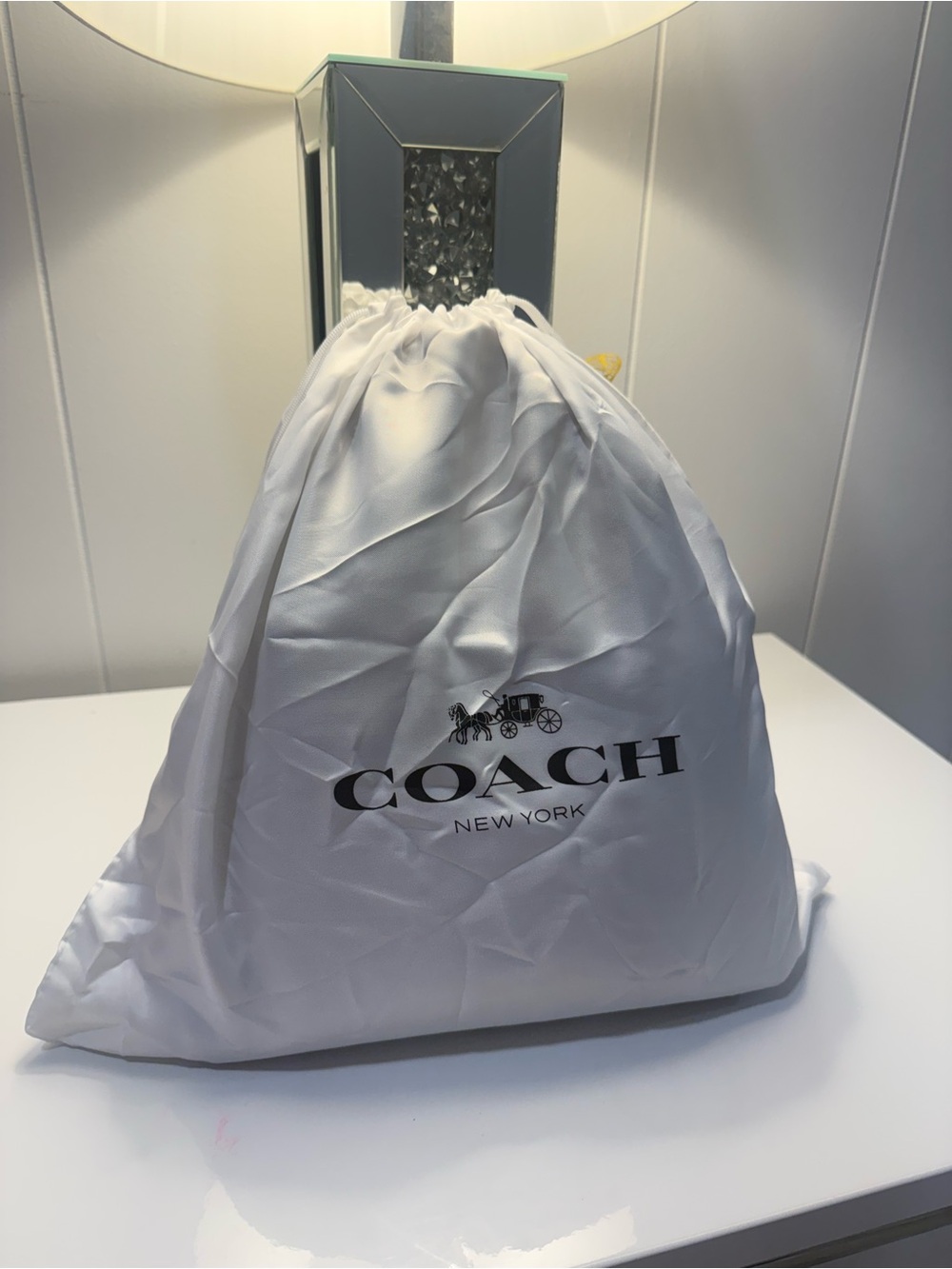 Coach Black Pebbled Leather Shoulder Tote with Gold Accent - Picture 7 of 7
